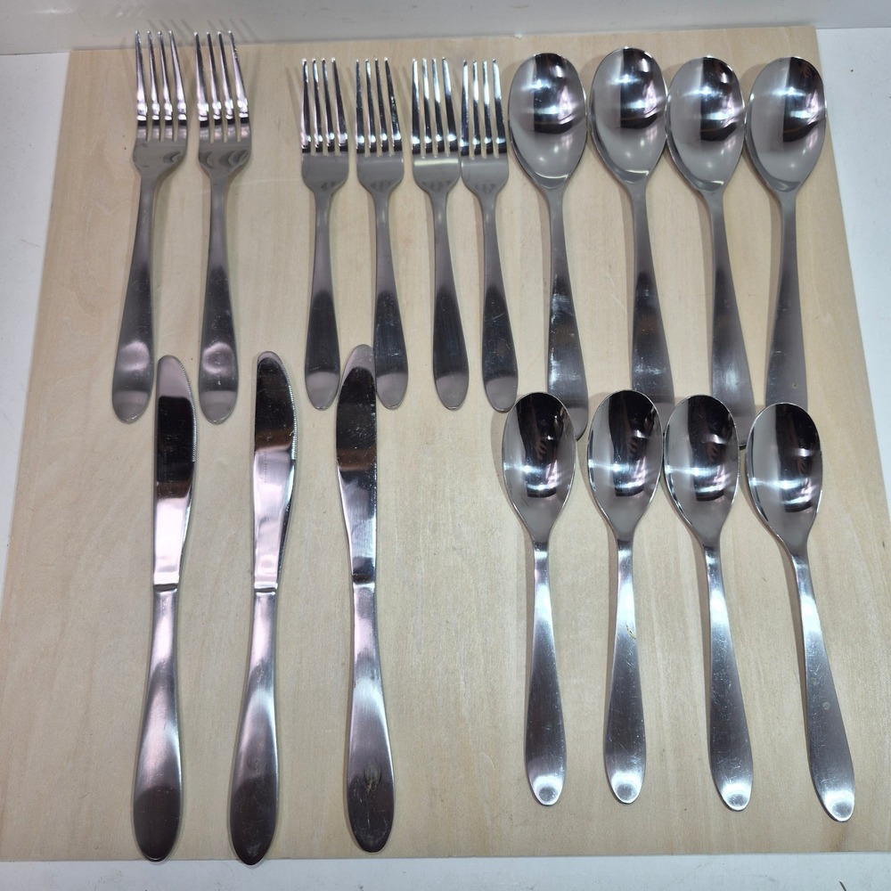Cambridge Stainless Steel Flatware Set 17 Pieces NOT COMPLETE Mixed Lot